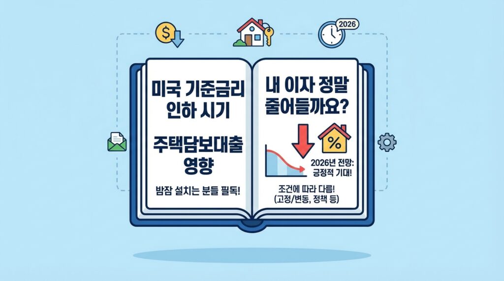 미국 기준금리 인하 시기 주택담보대출 영향, 밤잠 설치는 분들 필독! 내 이자 정말 줄어들까요? (2026년 전망) 2 미국 기준금리 인하 시기 주택담보대출 영향
