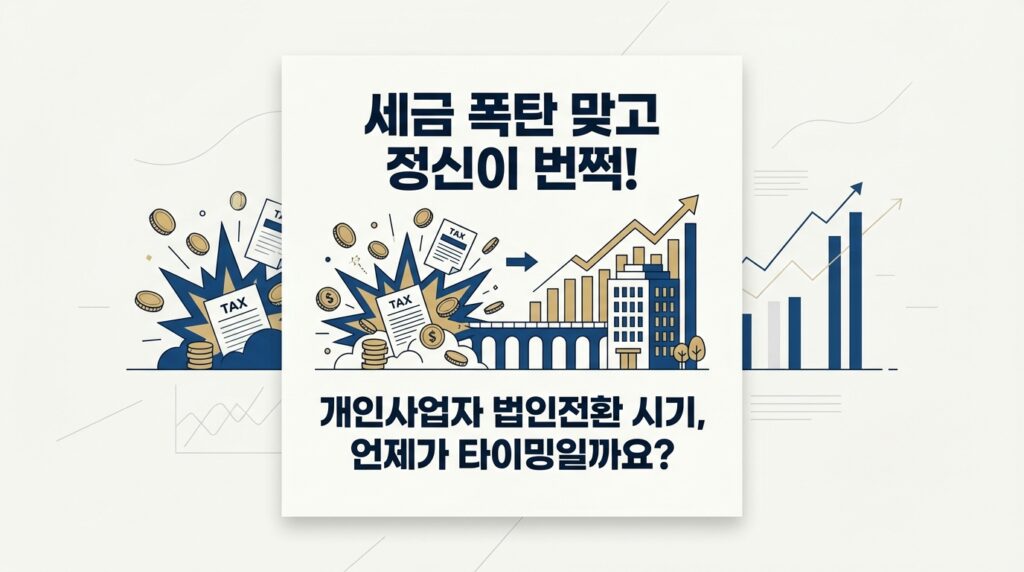 세금 폭탄 맞고 정신이 번쩍! 개인사업자 법인전환 시기, 언제가 타이밍일까요? 2 세금 폭탄 맞고 정신이 번쩍! 개인사업자 법인전환 시기