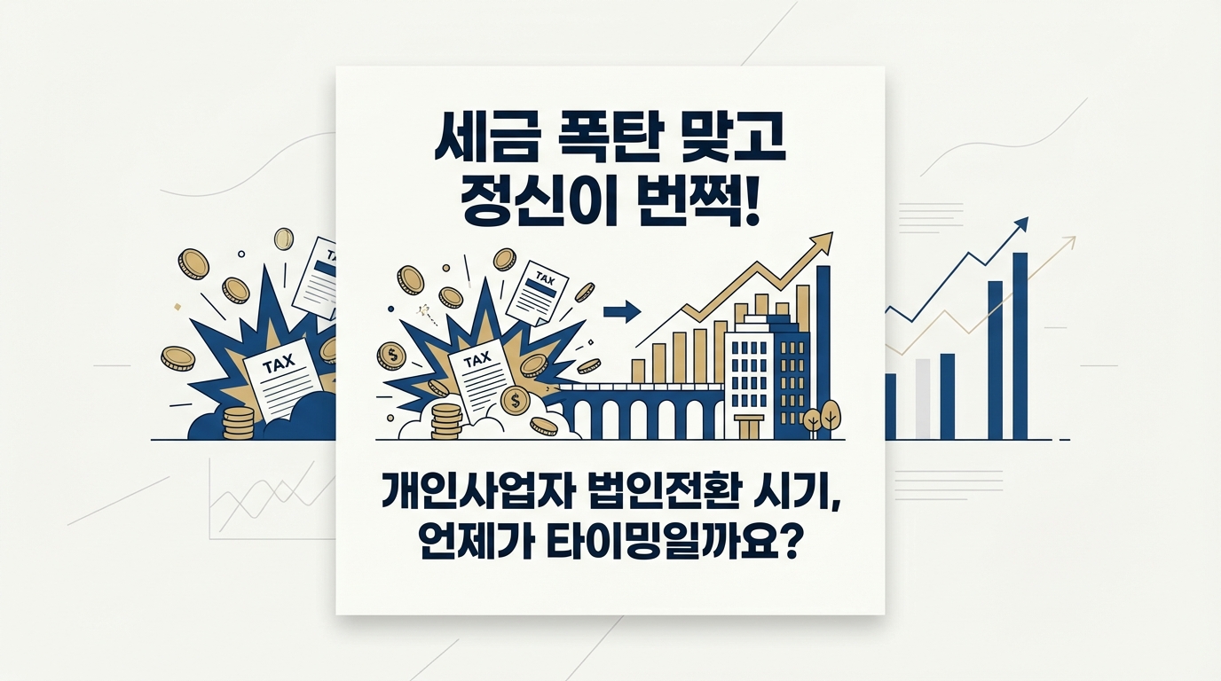 세금 폭탄 맞고 정신이 번쩍! 개인사업자 법인전환 시기
