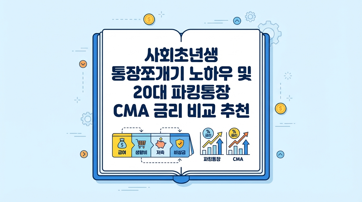 사회초년생 통장쪼개기 노하우 및 20대 파킹통장 CMA 금리 비교 추천