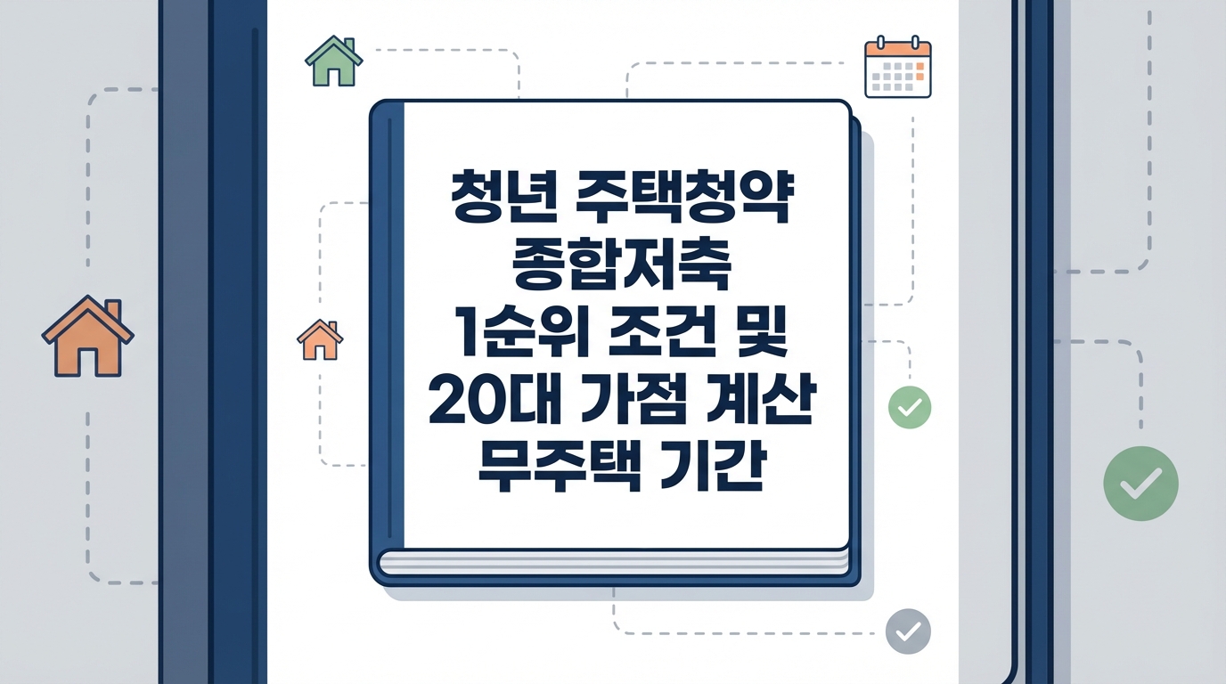 청년 주택청약 종합저축 1순위 조건 및 20대 가점 계산 무주택 기간