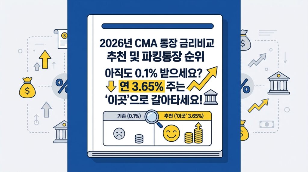 2026년 CMA 통장 금리비교 추천 및 파킹통장 순위