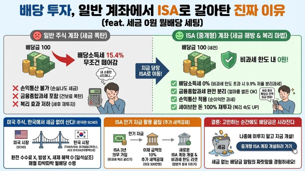 배당금 세금 15.4% 떼일 때마다 속쓰려서 ISA 계좌로 갈아탄 리얼 후기 (월배당 세팅법) 2 배당 투자 ISA 계좌