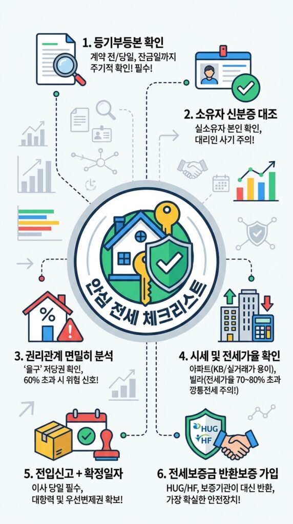 2026년 전세 대출 금리 인하 시기 아파트 빌라 전세 보증금 안전 대출 조건
안심 전세 체크리스트