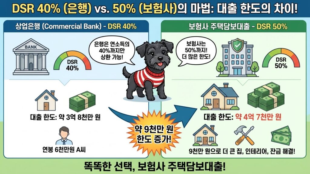 스트레스 DSR 2단계로 한도 줄었다면? 은행 말고 '보험사 주담대'가 정답인 이유 (실제 후기 및 금리 비교) 5 보험사 주담대