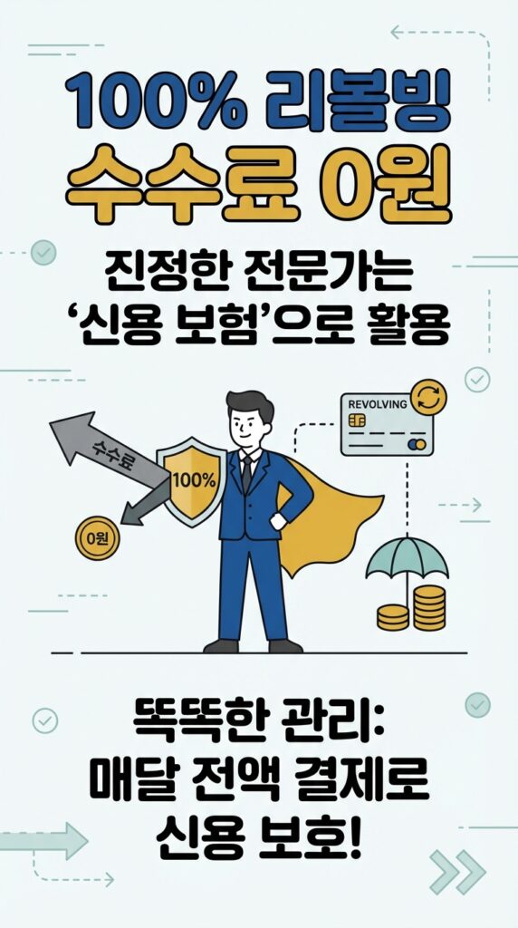 신용카드 리볼빙 100 프로 수수료 0원의 진실? 무조건 해지보다 '약정 비율 100%' 설정을 추천하는 이유 (신용점수 관리 꿀팁) 3 신용카드 리볼빙 100%