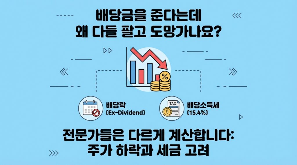 배당락(Ex-Dividend)'으로 인한 주가 하락
배당소득세(15.4%)'라는 세금