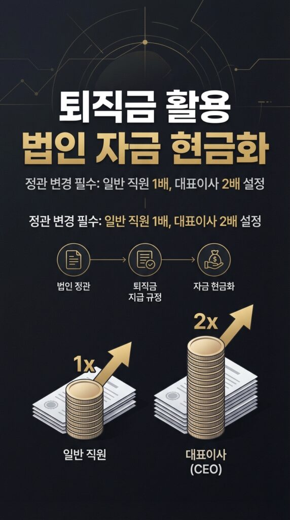 회사는 부자인데 나는 거지? 합법적인 법인 대표 자금 현금화 방법 총정리 (세금 아끼는 디테일) 5 퇴직금 세팅