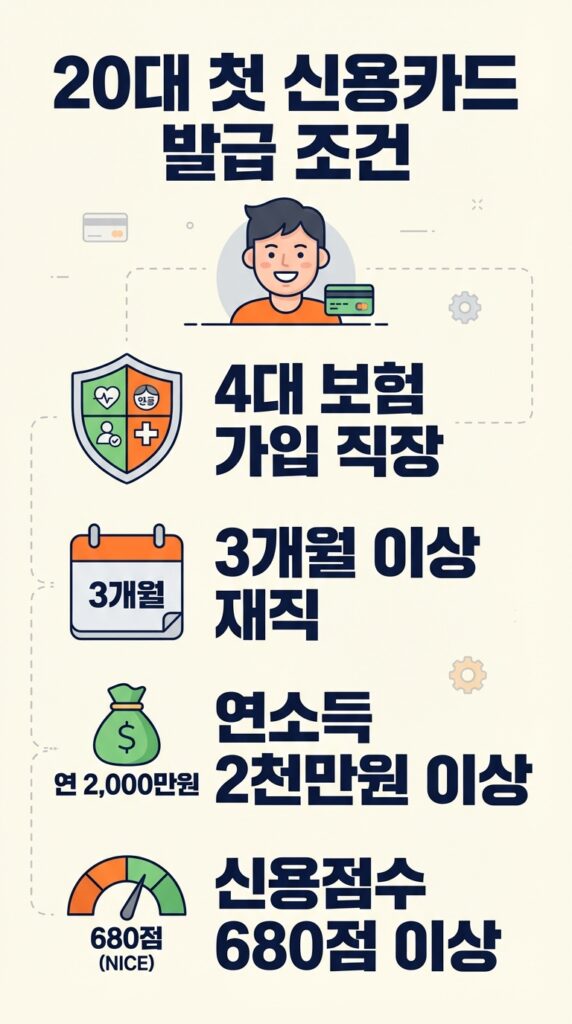 20대 첫 신용카드 발급 조건