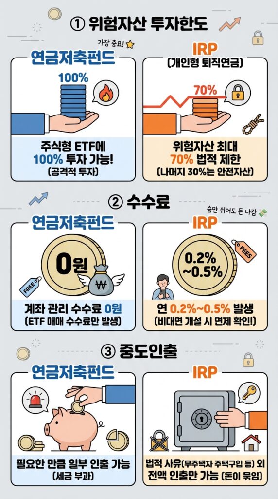 연금저축 vs IRP, 도대체 뭐가 다를까? ISA 만기 자금 굴리기 & ETF 포트폴리오 추천 (수익률 공개) 4 연금저축 vs IRP