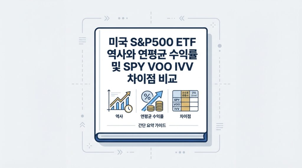 미국 S&P500 ETF 역사와 연평균 수익률 및 SPY VOO IVV 차이점 비교