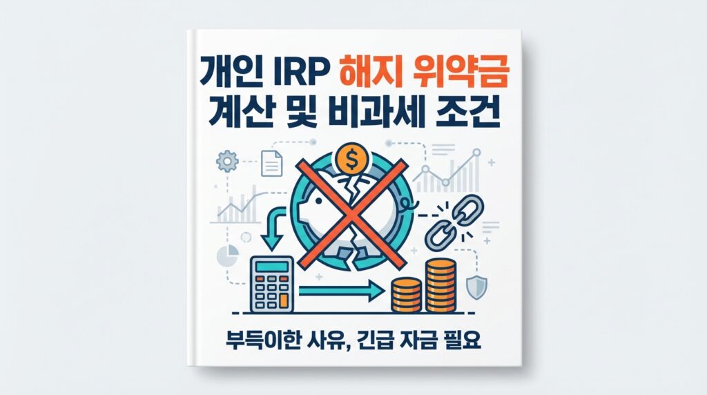 개인형 IRP 해지 위약금 계산 및 부득이한 사유 비과세 인출 조건