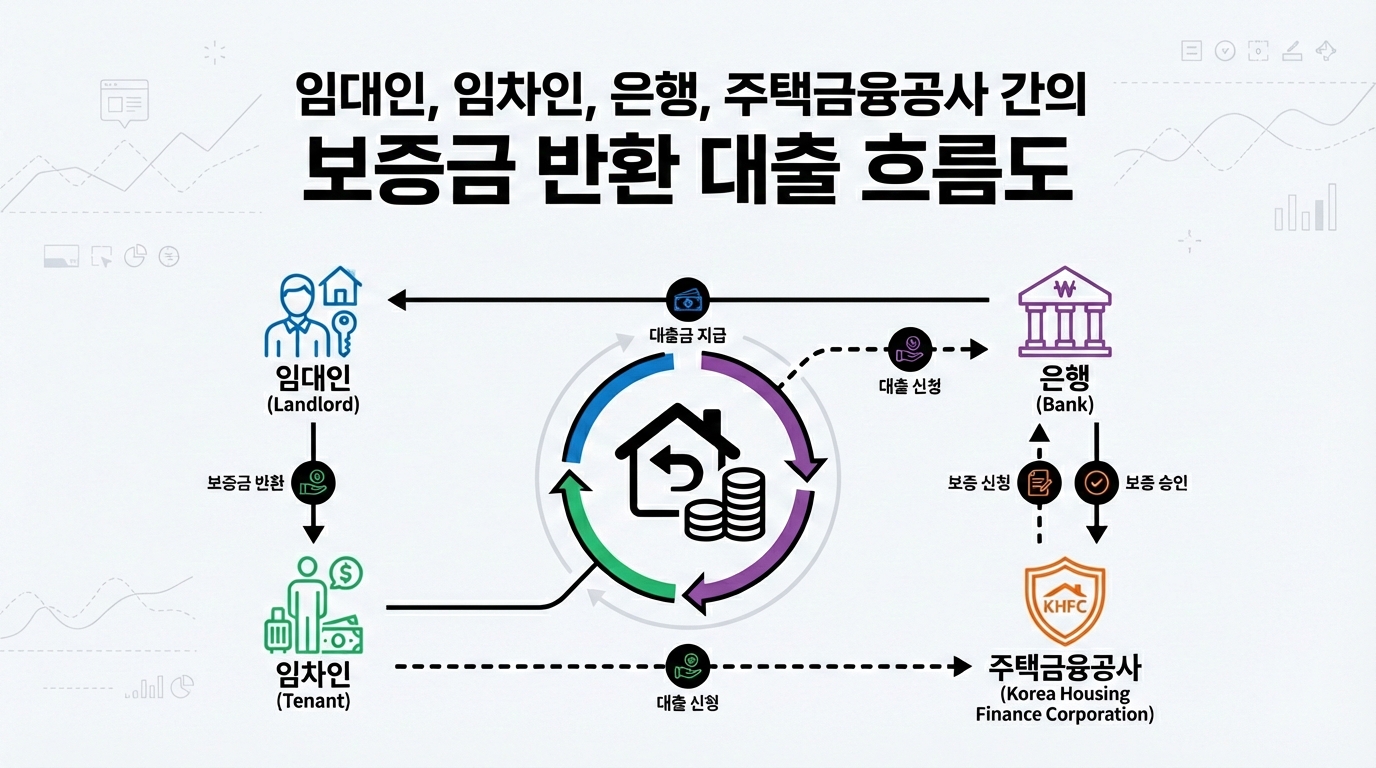 역전세 대응 전세보증금 반환대출 흐름도 및 특례 보증보험 가입 절차